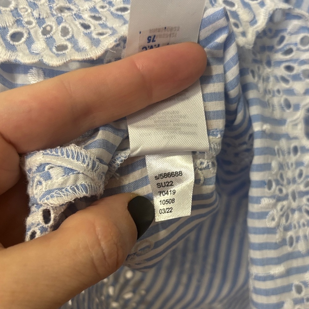 NWT LOFT Striped Scalloped Bottom Top - Picture 6 of 8